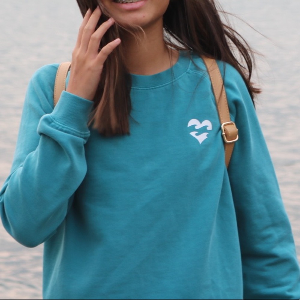 teal sweatshirt